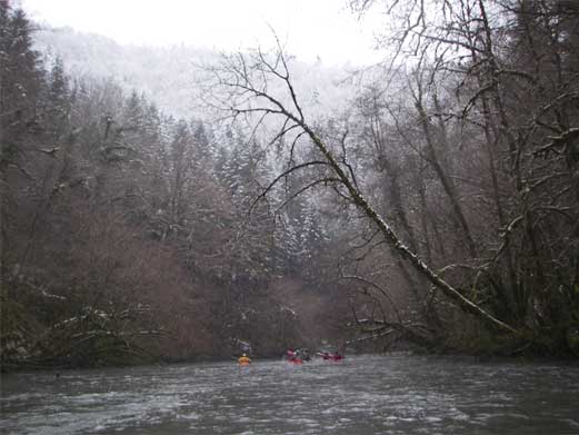 JEV sur de l'eau plate, mais sous la neige